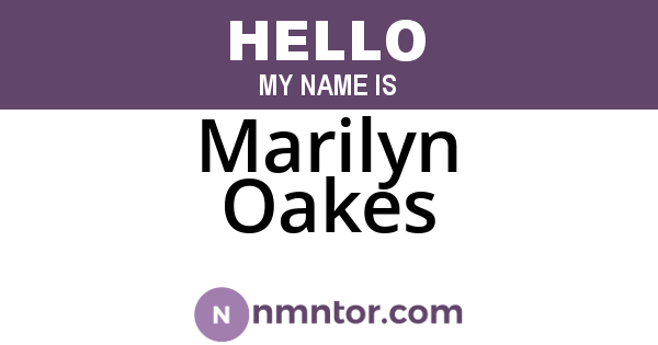 Marilyn Oakes