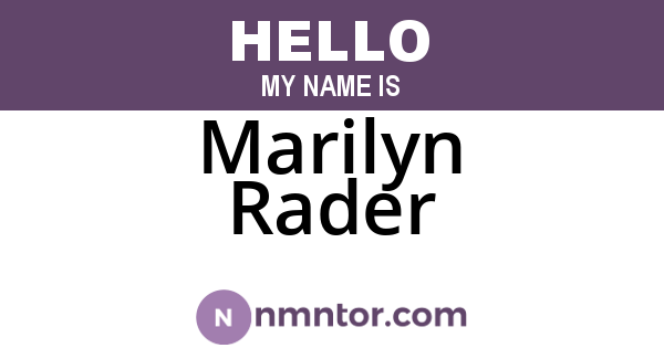 Marilyn Rader