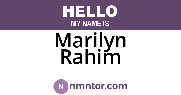 Marilyn Rahim