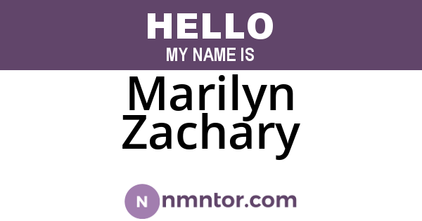 Marilyn Zachary