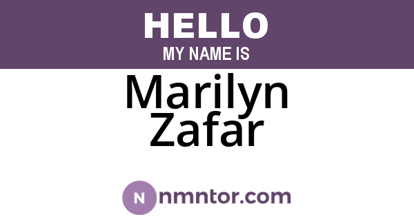 Marilyn Zafar