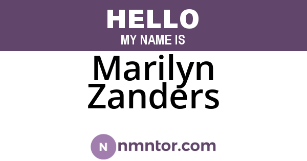 Marilyn Zanders