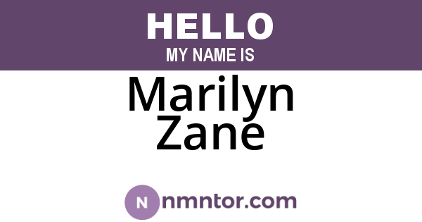 Marilyn Zane