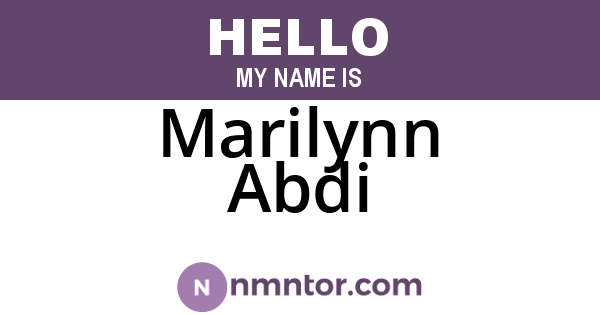 Marilynn Abdi