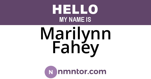 Marilynn Fahey