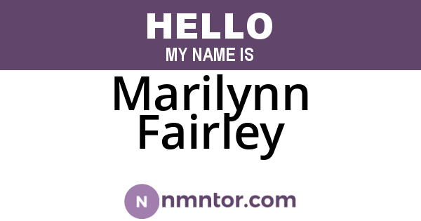 Marilynn Fairley