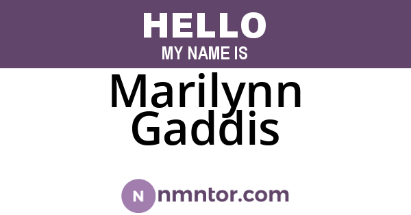 Marilynn Gaddis