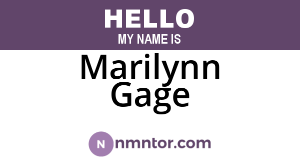 Marilynn Gage