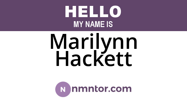 Marilynn Hackett