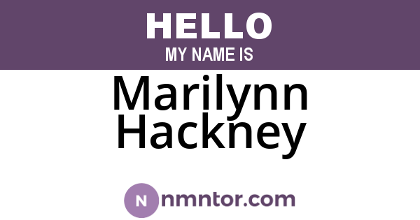 Marilynn Hackney