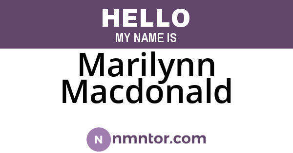 Marilynn Macdonald