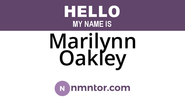Marilynn Oakley