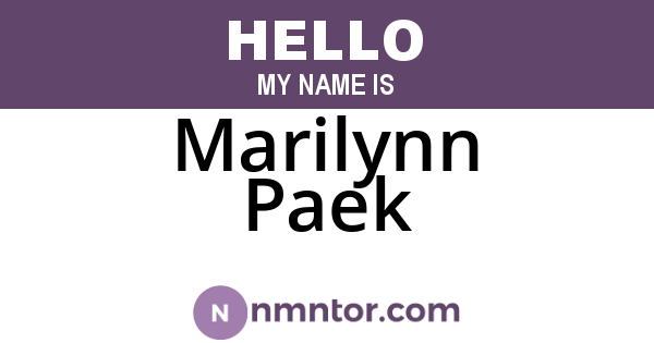 Marilynn Paek