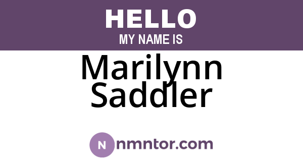 Marilynn Saddler
