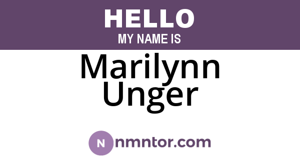 Marilynn Unger