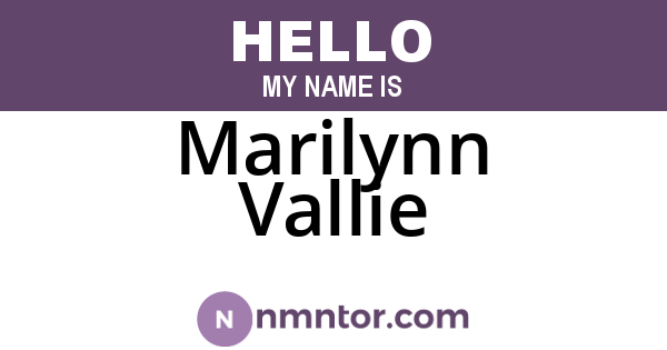 Marilynn Vallie