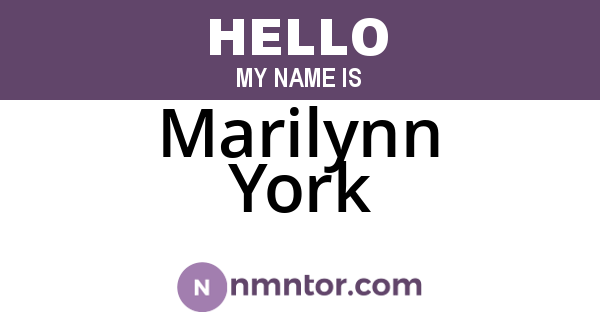 Marilynn York