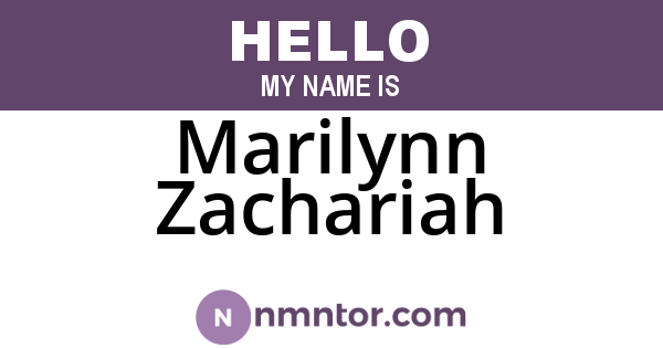 Marilynn Zachariah