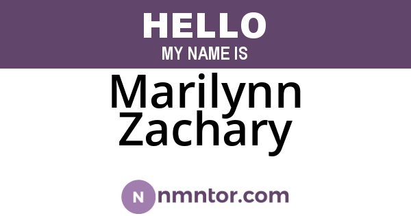 Marilynn Zachary