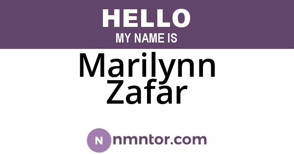 Marilynn Zafar