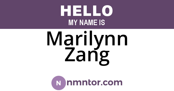 Marilynn Zang