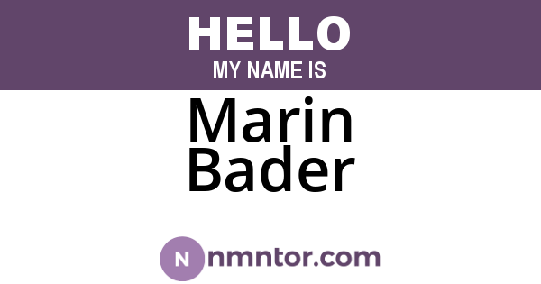 Marin Bader