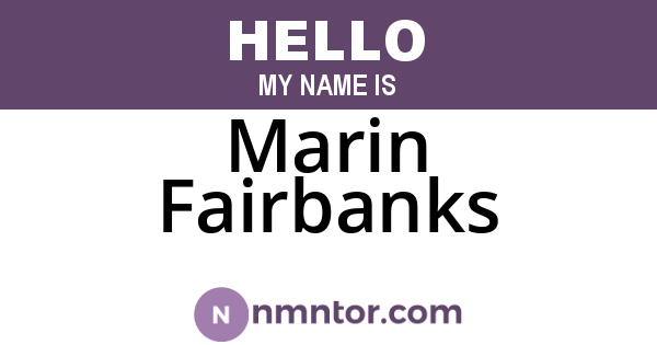Marin Fairbanks