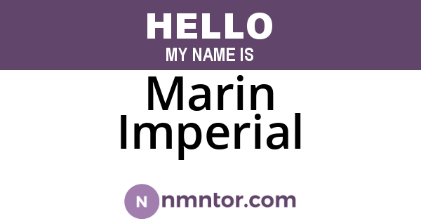 Marin Imperial
