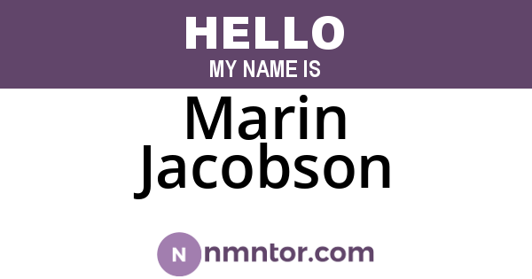 Marin Jacobson