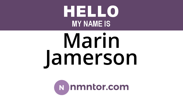 Marin Jamerson