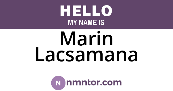 Marin Lacsamana