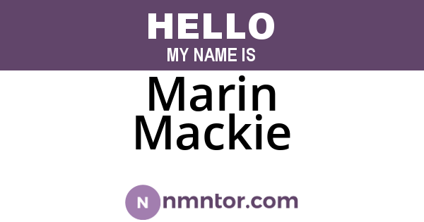 Marin Mackie