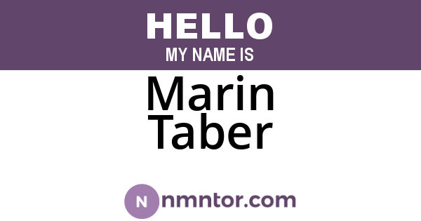Marin Taber