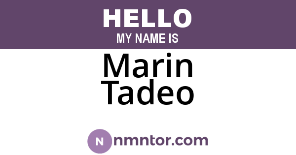 Marin Tadeo