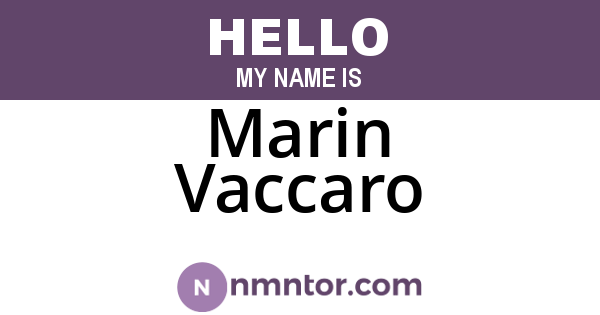 Marin Vaccaro