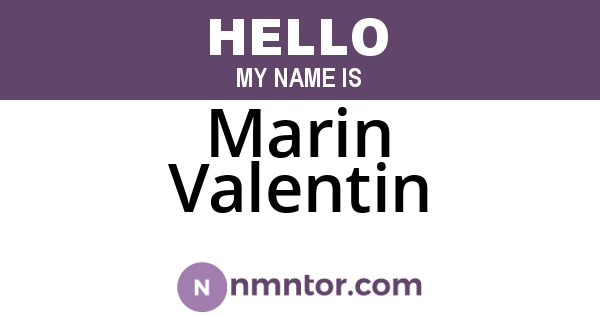 Marin Valentin