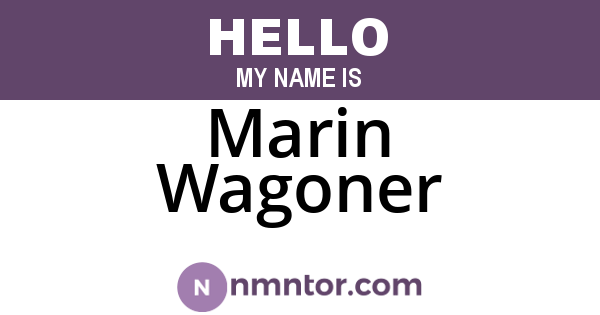 Marin Wagoner