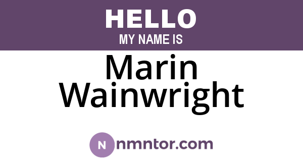 Marin Wainwright