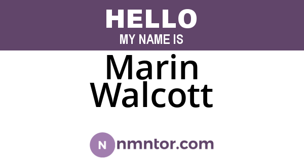 Marin Walcott
