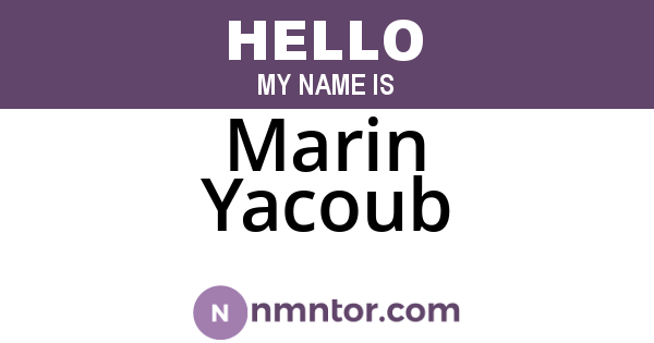 Marin Yacoub