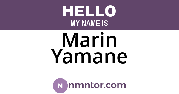 Marin Yamane