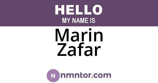Marin Zafar