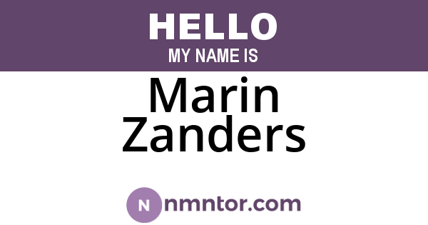 Marin Zanders