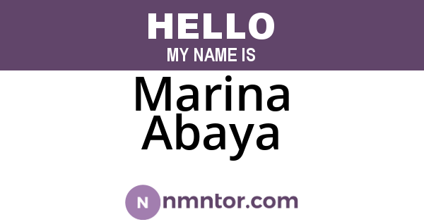 Marina Abaya