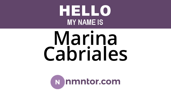 Marina Cabriales