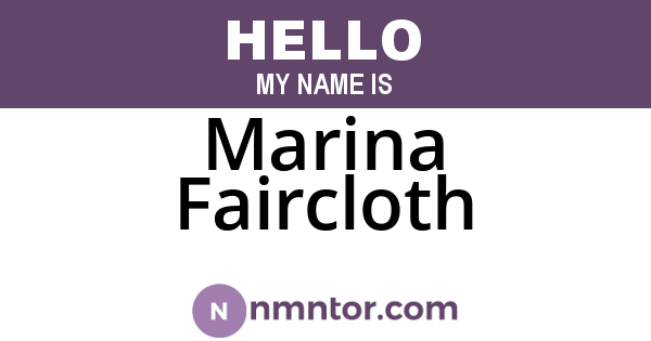 Marina Faircloth