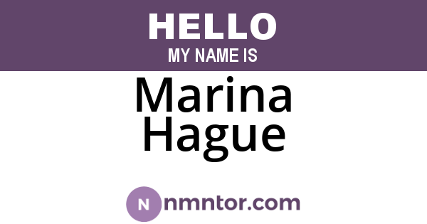 Marina Hague