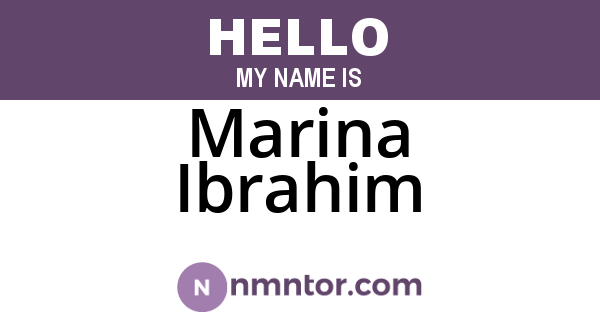 Marina Ibrahim