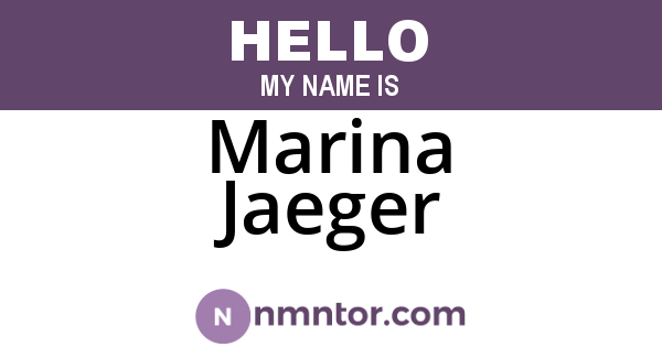 Marina Jaeger