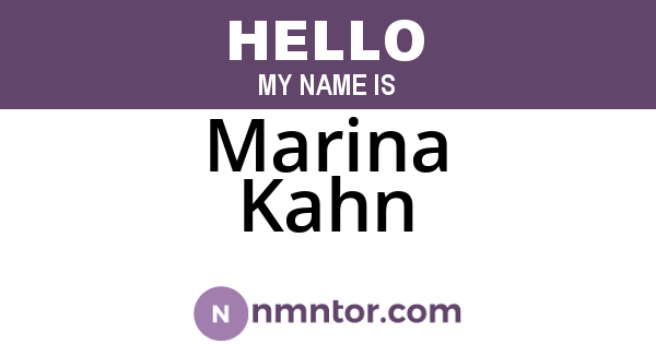 Marina Kahn